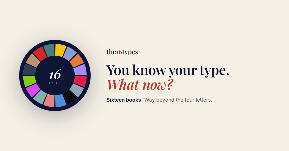 You know your 16 personalities type. What now? · the16types